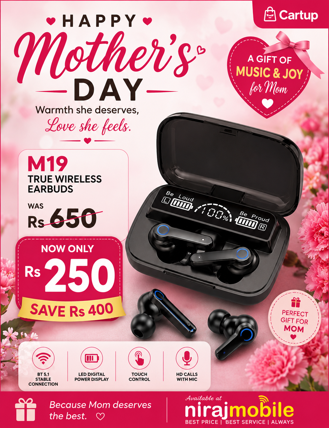 Niraj Mobile   | True Wireless earbuds| Rs 250