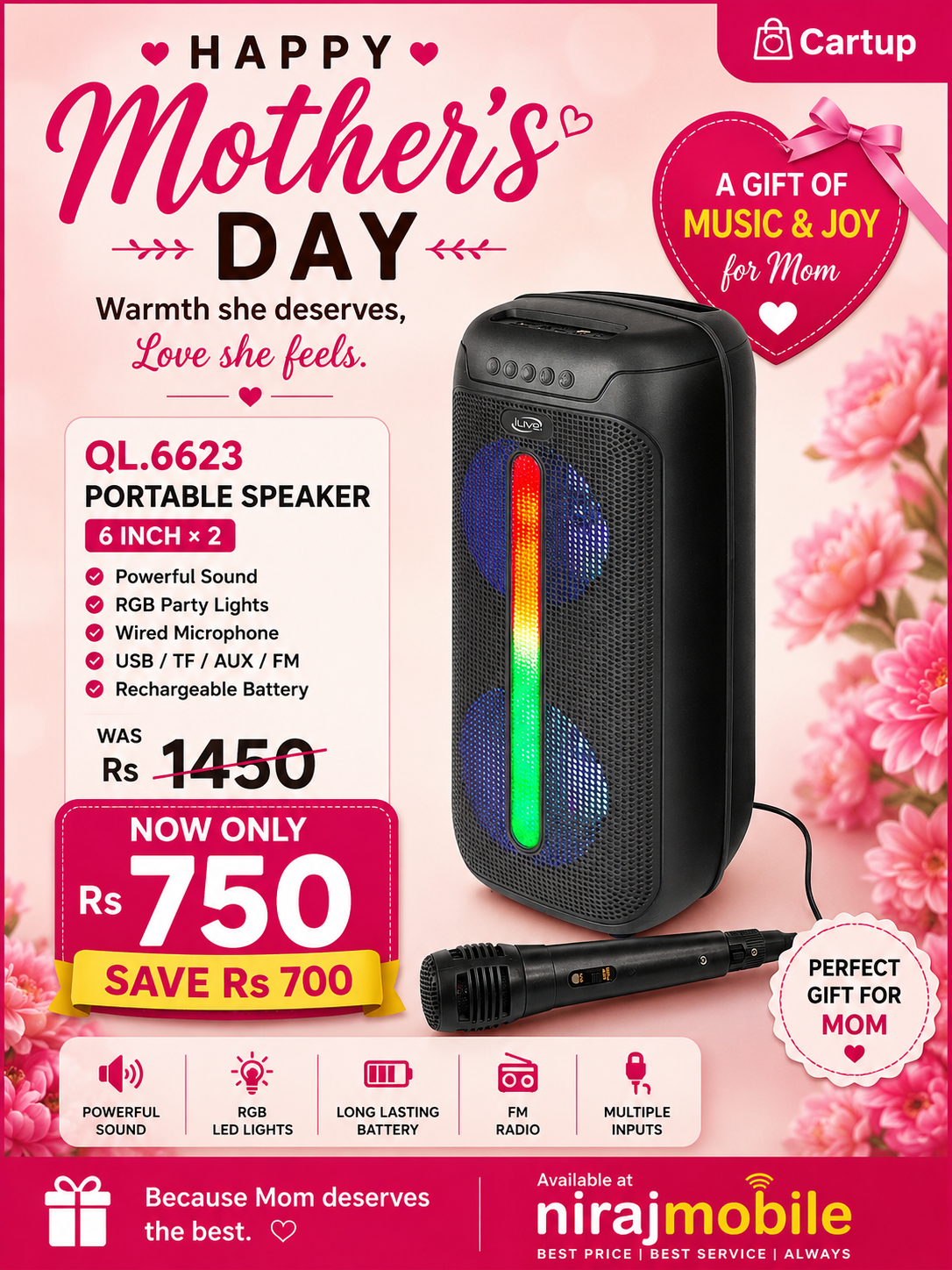 Niraj Mobile   | Portable Speaker| Rs 750